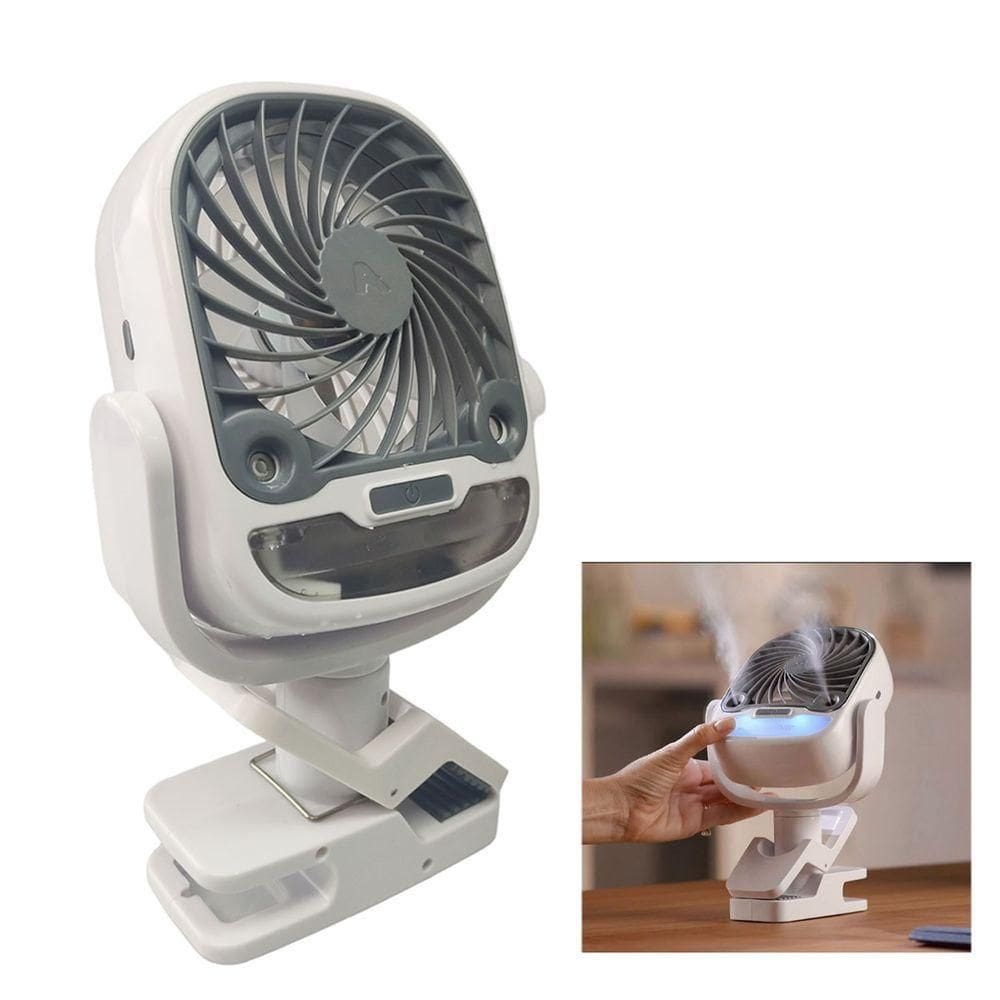 Ventilador Umidificador De Mesa Garra Bateria Recarregavel Usb 3 Velocidades 360 Graus Dia Quente Alta Temperatura Calor Verao Potente