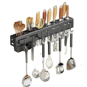 Suporte Facas Porta Utensílios 8 Ganchos Fixar Parede 40 Cm