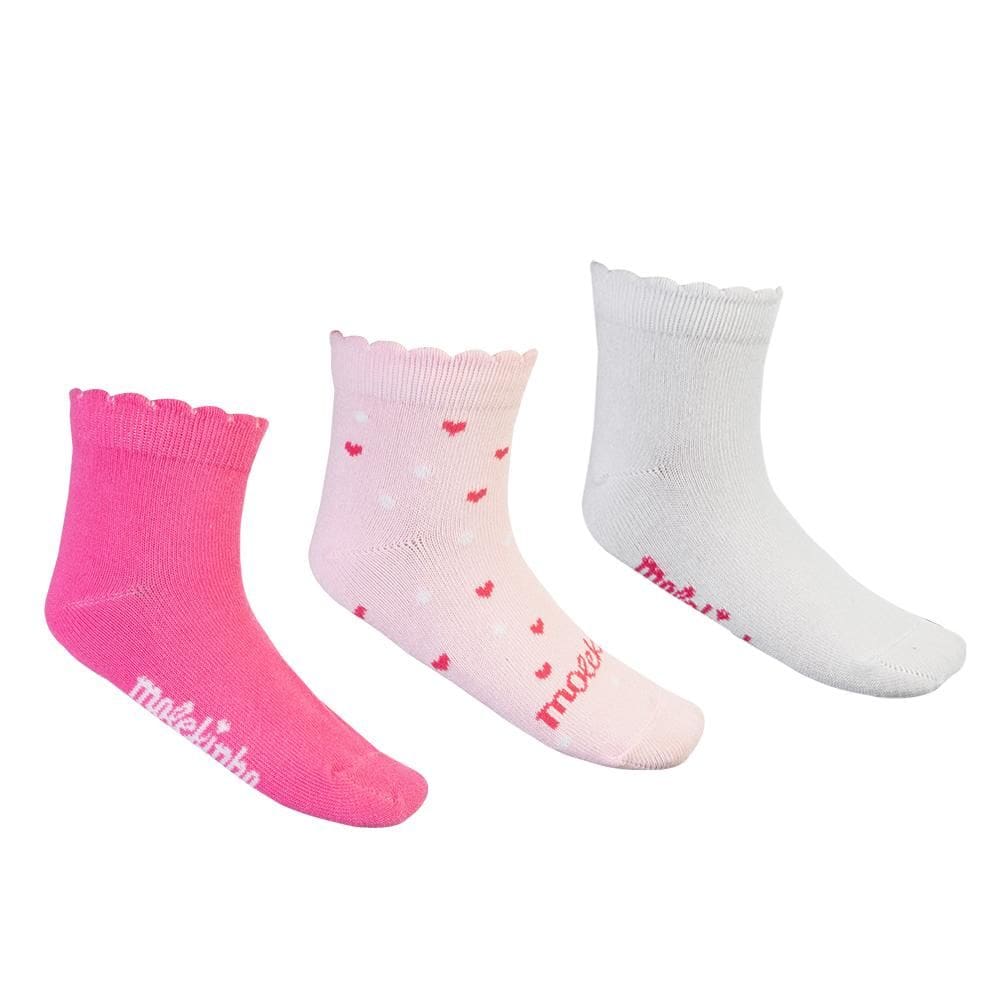 Meia Molekinha Infantil Kit C-3 Pares MK24-27991