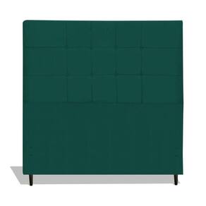 Cabeceira Estofada Box Casal Queen Size Encosto Para Cama Maveric 164x126 Cm Azul Tiffany
