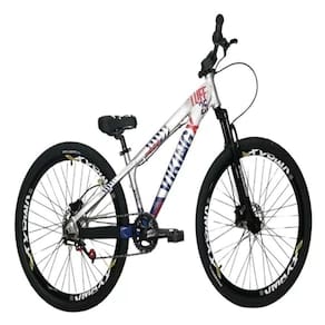 Vikingx Tuff 25 Prata Azul Whelling Single Freio Hidraulico Vmaxx Liso Com Suspenão Mecanica