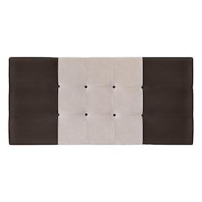 Painel Estofado Mini 94 Cm Para Cama Box Quarto Solteiro Suede Marrom/bege