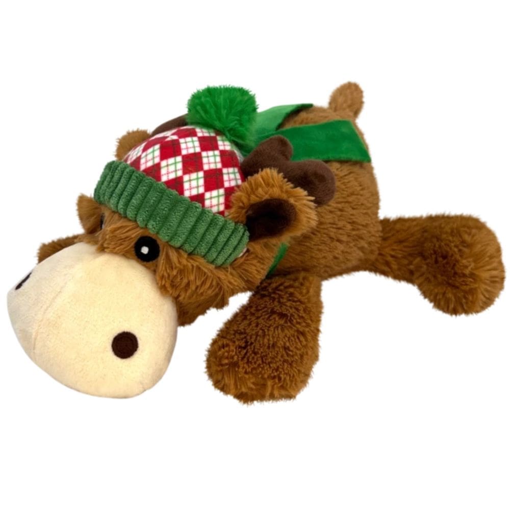 Brinquedo Kong Holiday Cozie Reindeer Pelucia Rena Com Apito Para Cachorro Pequeno e Médio