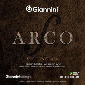 Encordoamento Violino Aço Giannini Geavva Médio Série Arco
