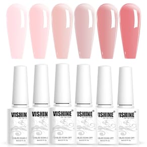 Kit de esmalte de gel para unhas Vishine Nude Sheer Milky Pink 8 mL x6