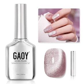 Esmalte de unhas GAOY Pink Glassy Cat Eye Gel 16mL com ímã 2146