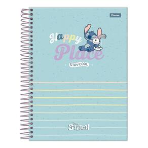 Caderno Colegial 1 Matéria 80Fls Stitch Happy Place Foroni