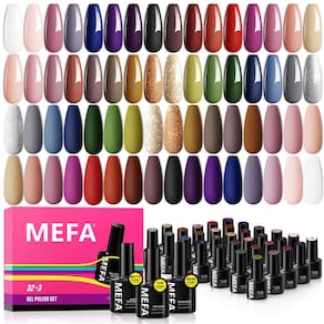 Conjunto de esmaltes em gel MEFA 32 cores, vermelho, vinho, champanhe