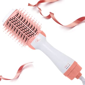 Escova de ar quente UKLISS 4 em 1 para secador de cabelo rosa branca