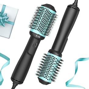 Escova para secador de cabelo Lopeie 4 em 1 volumizador com barril oval teal