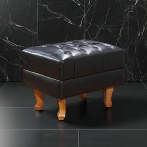 Puff Banqueta Chest Elisabeth Design Clássico Preto