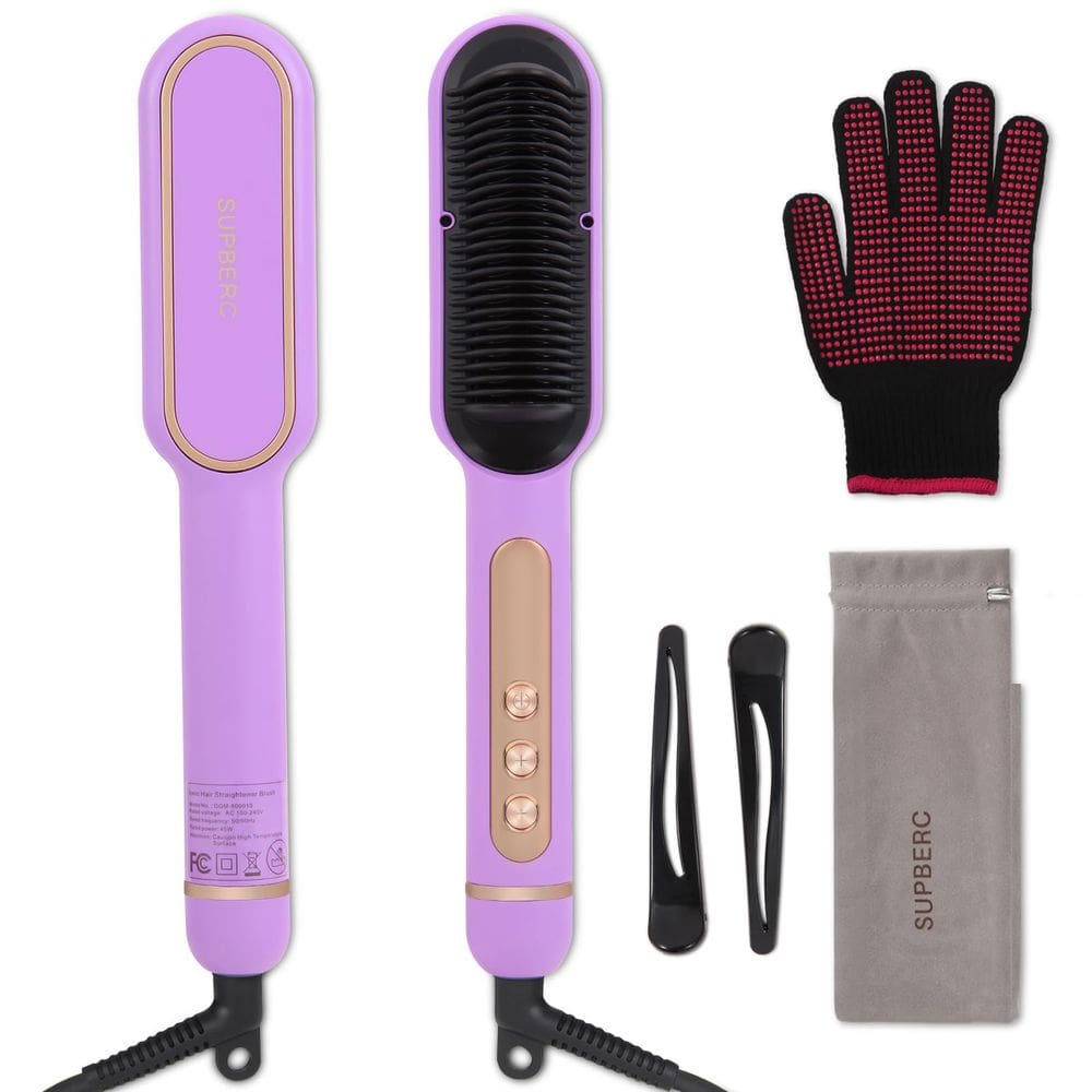Escova de alisamento de cabelo SUPBERC Negative Ionic 9 Temp