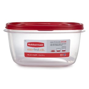 Recipiente de armazenamento de alimentos Rubbermaid Easy Find Lids 14 xícaras x2