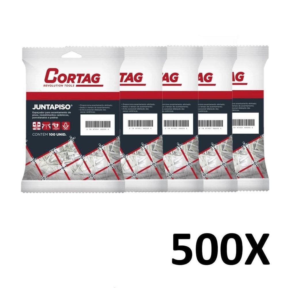 Kit 500 Espaçador Cruzeta Juntapiso E Azulejo 1,5Mm Cortag