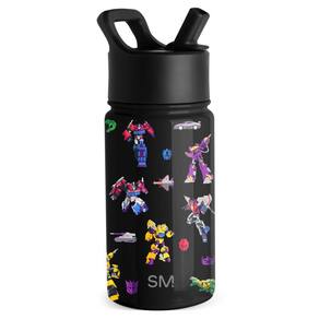 Garrafa de água Simple Modern Transformers Kids 414ml com canudo