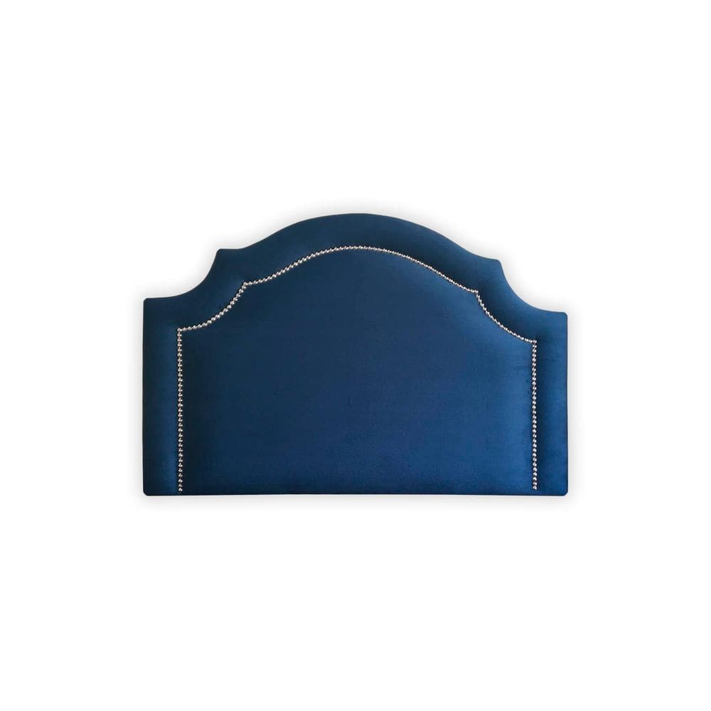 Cabeceira Provençal Luxo Tachas - Solteiro Veludo Azul Mari