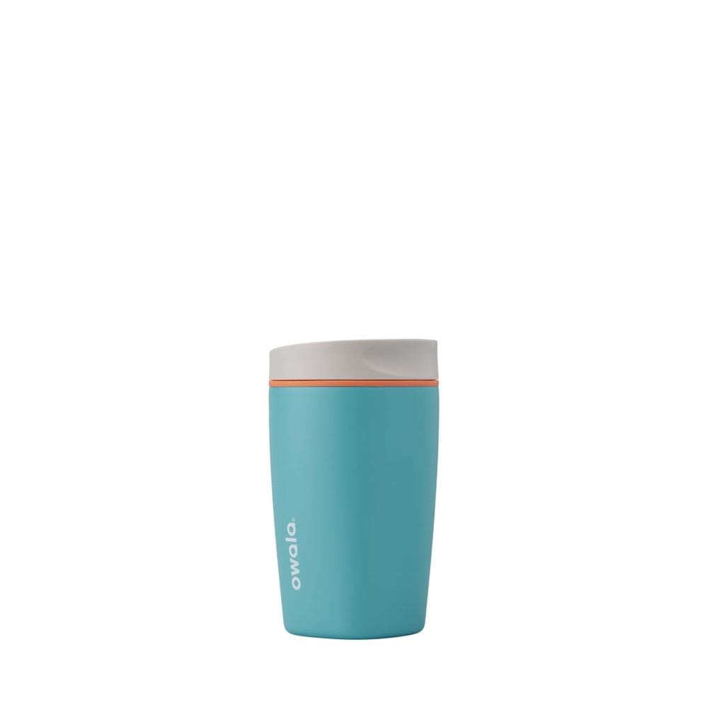 Copo de café Owala SmoothSip Slider isolado 360ml cinza/azul