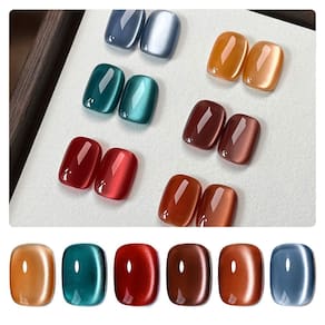 Conjunto de esmaltes GAOY Silk Glitter Cat Eye Gel 6 cores 7,3 ml