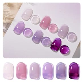 Conjunto de esmaltes GAOY Jelly Purple Gel 6 cores 6,5 mL