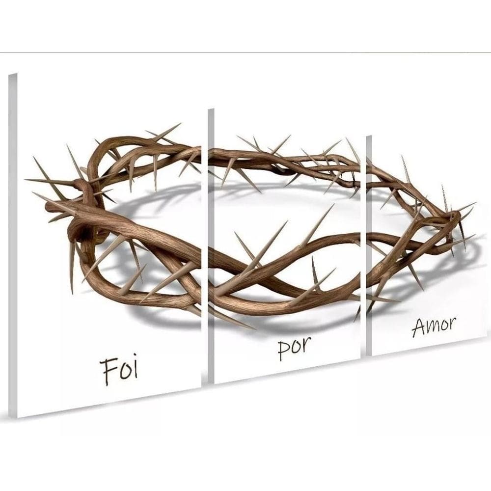 Quadros Decorativos Mdf Foi Por Amor - Coroa Espinho Jesus