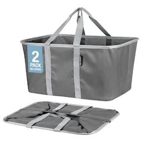 Sacola de lavanderia dobrável CleverMade, 50 L (13 galões), pacote com 2