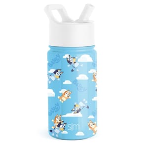 Garrafa de água Simple Modern Bluey Kids Straw 400 ml isolada