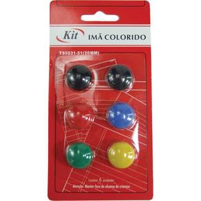 Ímã Colorido 20Mm 6 Unidades