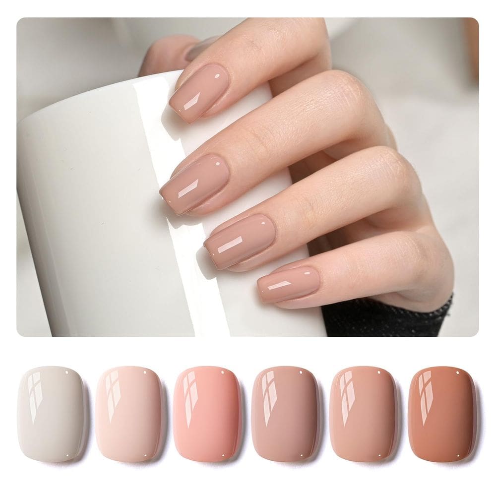 Conjunto de esmaltes de gel GAOY Nude Pink 6 cores 7,3 ml Salon DIY