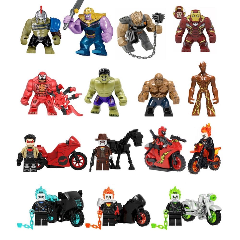 Boneco Super Herois Hulk Thanos Bloco De Montar Escolha