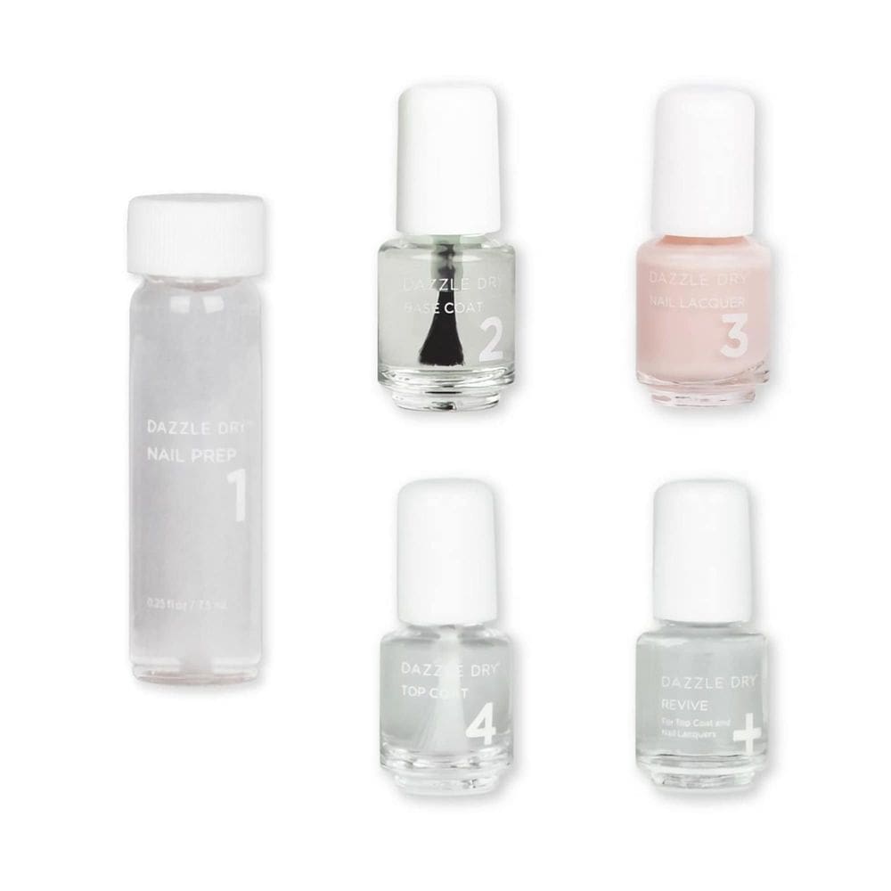 Mini kit Nail Care Dazzle Dry, sistema de 4 etapas com verniz Truth