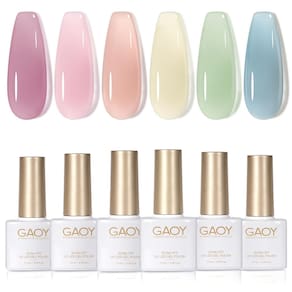Conjunto de esmaltes GAOY Jelly Blue Summer Gel 6 cores 7,3 mL