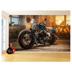 Papel De Parede 3D Moto Custom Chopper Viagem 3,5M Bkm116