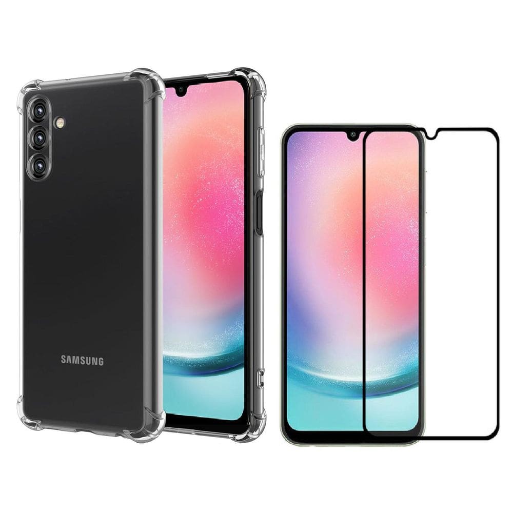 Capa de telefone Samsung A24 5G à prova de choque com vidro temperado
