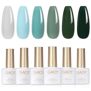 Conjunto de esmaltes de gel GAOY Green Dark Forest Green Blue Grey