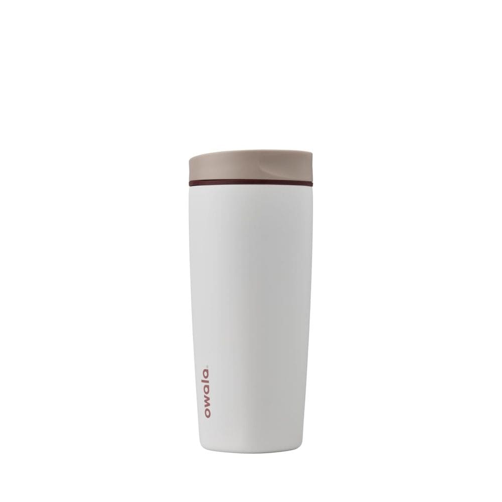 Copo de café Owala SmoothSip Slider isolado 590 ml bronzeado/branco