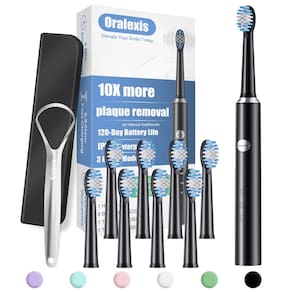 Escova de dentes elétrica ORALEXIS para adultos/crianças 8 cabeças de escova