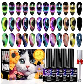 Conjunto de esmaltes YEPYEPGO 9D Cat Eye Gel 12 cores com ímã