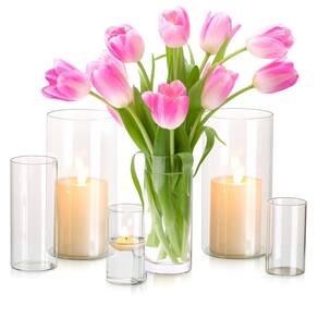 Conjunto de castiçais Glasseam Glass Hurricane Candle Holder x6
