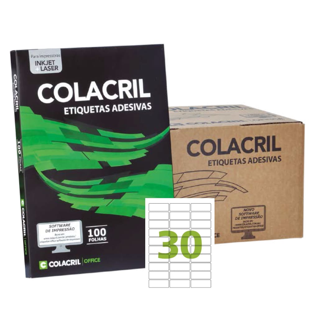 Etiqueta Inkje Laser A4 Branca 25,4 X 66,7 mm 1000 Fls CC180