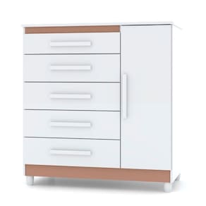Cômoda Sapateira Line 1 Porta 5 Gavetas Cor:branco Camarim