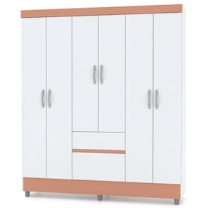 Guarda Roupa Solteiro Ideal Plus 6 Portas Branco Camarim Flex Vr
