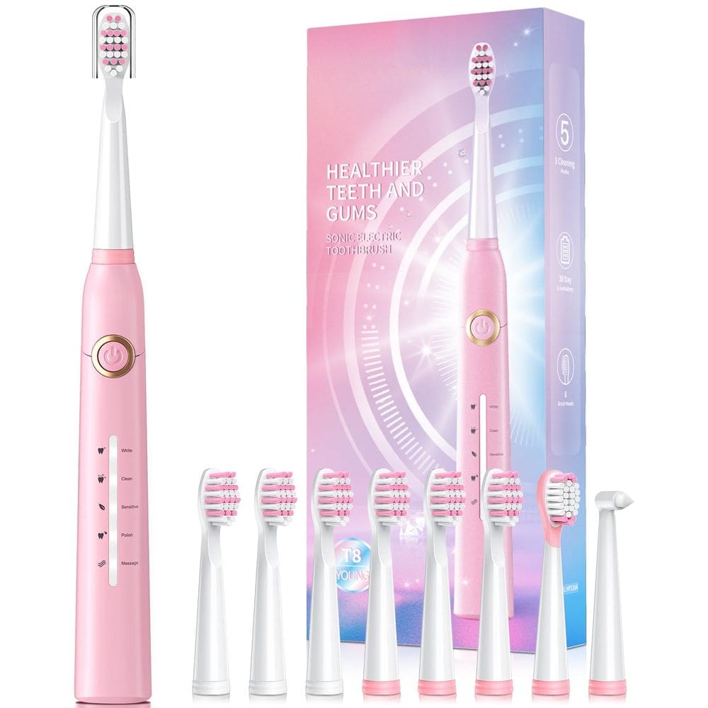 Escova de dentes elétrica TEETHEORY com 8 cabeças de escova 40000 VPM