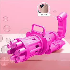 Máquina Elétrica Brinquedo TikTok Lança Bolhas Sabão Mágica Criança Infantil Rosa