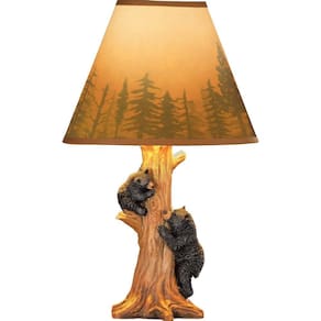 Coleções de lâmpadas, etc.: Rustic Climbing Bear Family Northwoods