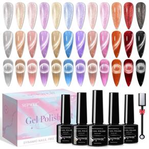 Conjunto de esmaltes de gel para unhas SUPWEE Magnetic Cat Eye 12 cores 9D
