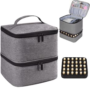 O organizador de esmaltes CTWWFS contém 30 frascos (15 mL) e mais bolsa