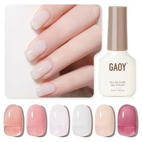 Conjunto de esmaltes em gel GAOY Jelly Nude Pink 6 cores 6,5 ml