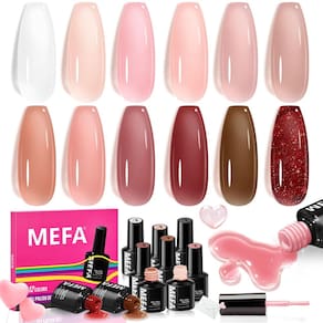 Conjunto de esmaltes MEFA Jelly Gel 12 cores para mulheres e meninas