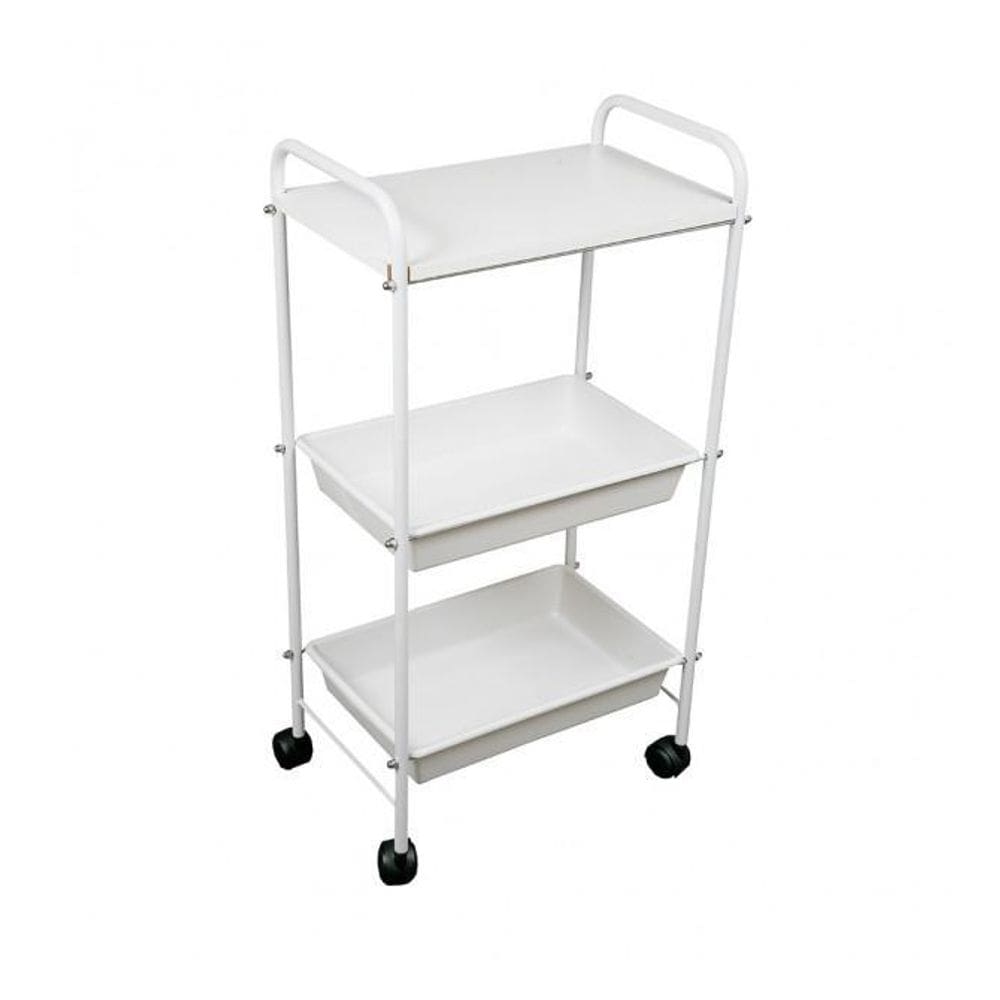 Carrinho Auxiliar Estética Branco 94x48 cm
