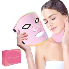 Máscara facial LED THSTPA, terapia de luz de 7 cores com cuidados com o pescoço